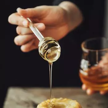 Медовая ложка, стеклянные палочки для меда, прозрачная стеклянная ложка, медовая палочка, дозатор сиропа, ложка для банки с медом, горшочка для кухни, аксессуары