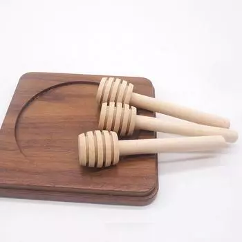 Медовая палочка из цельного дерева, деревянная палочка для перемешивания кофе, молока, медовая палочка, пчелиная палочка, чайное варенье 8cm