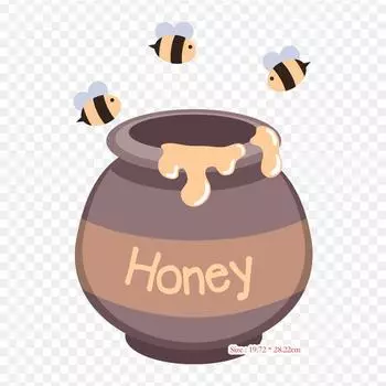 Медовый горшок Винни-Пух, термопереносная печать, виниловые нашивки, наклейки для одежды, аппликации «сделай сам», моющиеся нашивки