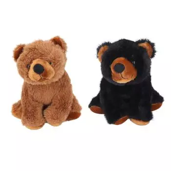 Медведь плюшевая игрушка имитация медведя чучело животного милый медведь кукла украшение для дома для домашнего офиса Brown