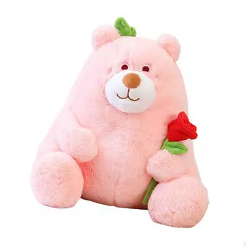 Медведь плюшевые игрушки держат розу кукла милый обнимашка смешной плюшевый pink 25cm
