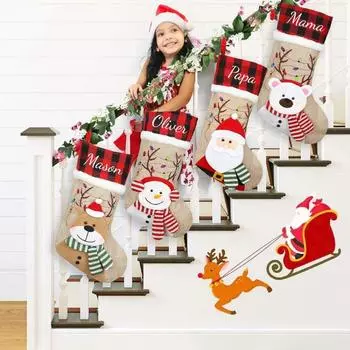 Медведь Подвесной Рождественский Подарочный Мешок Лось Камин Рождественский Чулок Рождественский Подвесной Чулок Сад Style 2