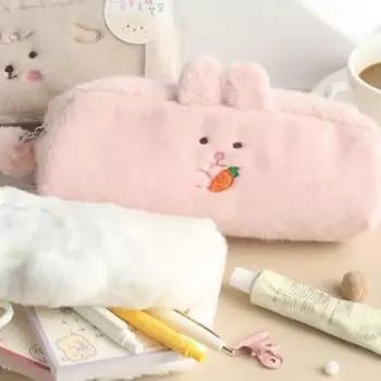 Медведь Животное Сумка для ручек Кролик Канцелярская сумка Kawaii Косметичка Помада Сумка Школа розовый