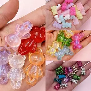 Медвежьи бусины, ожерелье «сделай сам», браслет, акриловые бусины, материалы ручной работы, аксессуары для изготовления ювелирных изделий 20Pcs 14x12mm