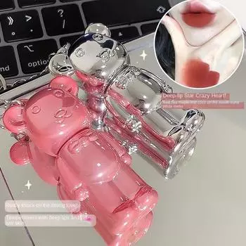 Медвежья грязь для губ Матовый туман Бархатная глазурь для губ Водонепроницаемая помада Брелок-подвеска Увлажняющий увлажняющий блеск для губ Стойкая настройка Женский макияж