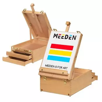 MEEDEN Настольный ящик для хранения из бука, регулируемый, вмещает холст на стол для рисования, черчения, для рисования маслом, для начинающих