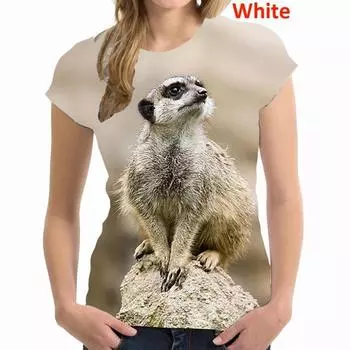 Meerkat Смешная 3D-принт футболка женская повседневная футболка-пуловер топы 6XL