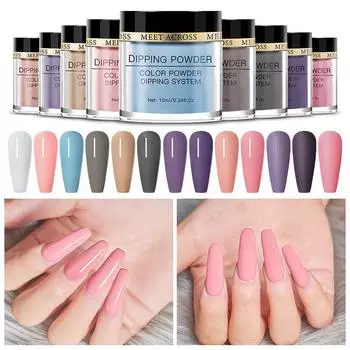 MEET ACROSS, 10 г, пудра для ногтей, натуральный цвет, голографический блестящий порошок для дизайна ногтей, нет необходимости