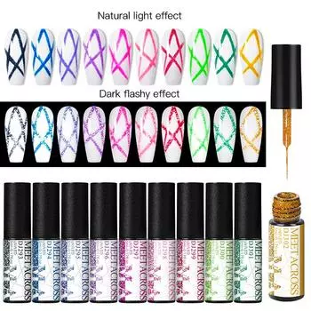 MEET ACROSS 5 мл светоотражающий гель-лак для ногтей с блестками 6 цветов для УФ/светодиодной краски лак для ногтей лак для рисования DIY лаки для рисования