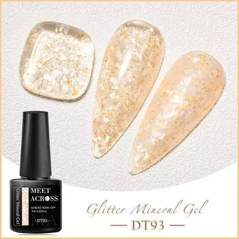 MEET ACROSS 7 мл минеральный гель-лак для ногтей золотой блеск замачиваемый УФ-светодиодный гель для ногтей платиновый блестящий полуперманентный маникюр с блестками DT92
