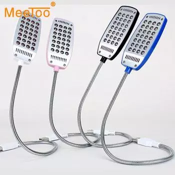 MeeToo 28 светодиодов лампа для чтения светодиодная USB лампа для книг ультра яркая гибкая 4 цвета для ноутбука ПК компьютер 1 шт. Новое поступление белый