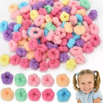 mefeny Hair Large 90 Pieces No Tangle Nursery Ties, Children s Rubbers, Small, Capacity, Approx. Set, Accessories, Colorful, Girls, Baby, (C3)