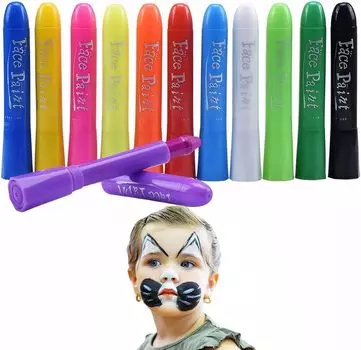 mefeny Краска для лица 12 цветов Краска для тела Краска для беременных Карандашная краска для лица Рождественская безопасная Эхо Легко смываемая краска для детей Рождественский костюм