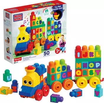 Mega Blocks Mega Blocks ABC Музыкальный поезд возрастом 1 год и FWK22 (МЕГА БЛОКИ) [1 вверх] [50 штук]
