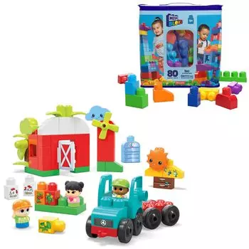 Mega Blocks Mega Blocks для детей от 1 года и старше. Набор из 80 наборов «Ферма и трактор». Изучите SDG с блоками возрастом 131 год и (МЕГА БЛОКИ) & ~ ~ [Всего