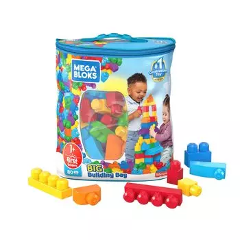 Mega Blocks Mega Blocks для детей от 1 года и старше, упаковка из 80 блоков для детей от 1 года и DCH63 (МЕГА БЛОКИ) [1 вверх]