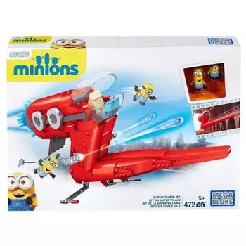 Mega Bloks Миньоны Летающий злодей Супер Реактивный самолет 472 детали CNF60