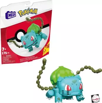 MEGA CONSTRUX Pokemon Big Series Бульбазавр возрастом 17 лет и GVK83 [175 деталей] [7 вверх] зелёный