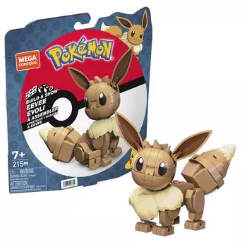 MEGA CONSTRUX Pokemon Eevee, возраст 1 год и HDL84 [Набор блоков] [215 деталей] [7 штук] коричневый