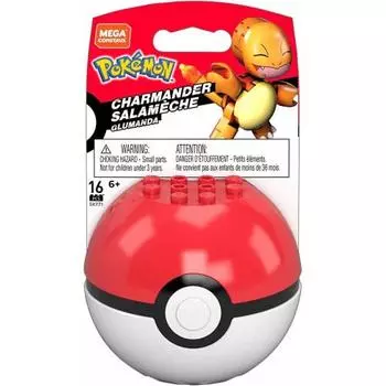 Mega Construx Pokemon Monster Ball Charmander Block 16 шт. GFC88