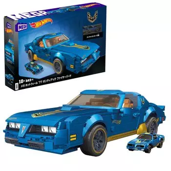 MEGA Hot Wheels Pontiac Firebird из блока 843 поставляется с 1 литой машинкой возрастом 10 лет и HKF85 77 [Набор блоков] [Количество деталей: Части] [10 вверх]