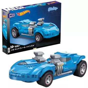 MEGA Hot Wheels Twin of Block, возрастом от 1 года, и HKV07 Mill™ [Набор блоков] [Количество деталей 635] [10 штук] синий