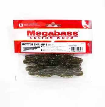 Megabass Мягкая Приманка Бутылка Креветки 3 дюйма Kasumi Green F (8584)