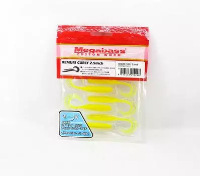 Megabass Мягкая Приманка Kemuri Curly 2,5 дюйма График Назад Золото (0248)