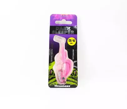 Megabass Soft Lure Dark Sleeper 3 дюйма, 3/4 унции, прозрачный розовый (1257)