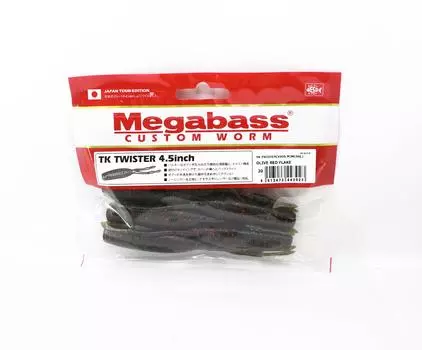 Megabass Soft Lure TK Twister 4,5 дюйма оливково-красный F (3923)