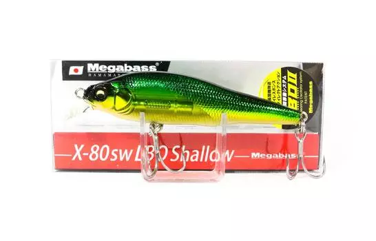 Megabass X-80 SW LBO Мелко тонущая приманка GG Golden Lime OB (9901)