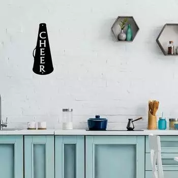 Мегафон Cheer-металлический художественный знак, красивые художественные наклейки на стену, аксессуары для декора - веселый и стильный декор для стен чёрный