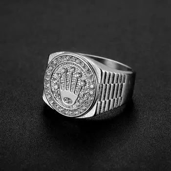 Кольца Megin D из нержавеющей стали, титана, хип-хоп, панк, ледяные, посеребренные, с короной, для мужчин и женщин, подарок для пары, модные ювелирные изделия 7