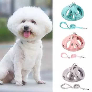 Мех для маленьких собак Кошки Одежда Пальто Поводки для собак Товары для животных Жилет для щенков Шлейка для собак Поводок XXS розовый