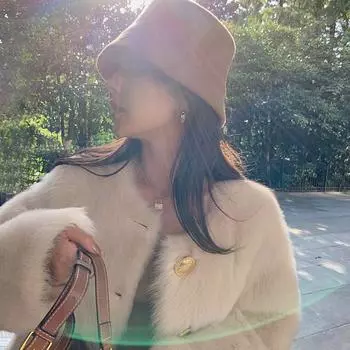 Мех интегрированный женский, зимняя новая искусственная шуба S бежевый