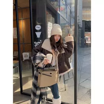 Мех ягненка мех интегрированный осень и зима новая шуба женская локомотив носить с обеих сторон, светлая average size (recommended within 67.5kg)