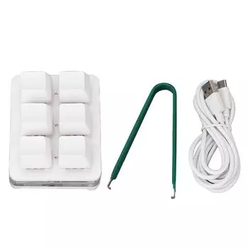 Механическая игровая клавиатура 6 клавиш DIY программируемый красный переключатель маленький USB проводной RGB механический белый