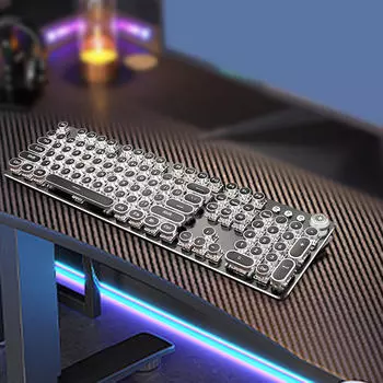 Механическая игровая клавиатура, ретро-панк 104-клавишная клавиатура пишущая машинка круглые колпачки для клавиш винтажная игра