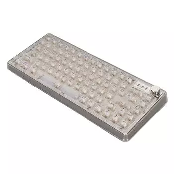 Механическая игровая клавиатура с креплением на прокладках, прозрачными колпачками клавиш, возможностью горячей замены, RGB, BT5.0, 2.4 ГГц белый