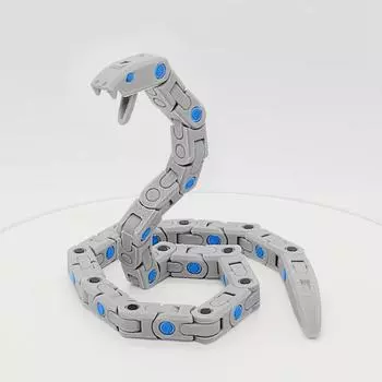 Механическая игрушка-змея, напечатанная на 3D-принтере, с подвижной технологией и ощущением технологии One Size синий