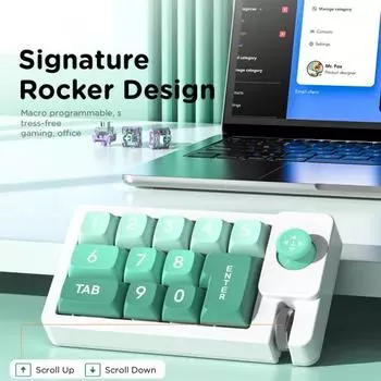 Механическая клавиатура для одной руки, игровая клавиатура с 12 клавишами и RGB-подсветкой, программируемая, с возможностью горячей замены, малая клавиатура для зелёный