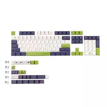 Механическая клавиатура Keycap Цветной профиль 129Keys Dye Sub KeyCap Совместимость MX GK61 64 68 96 126 для