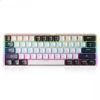 Механическая клавиатура MK61 USB Gaming с красным переключателем и RGB-подсветкой, с возможностью горячей замены, 61 клавиша, проводная, съемный кабель