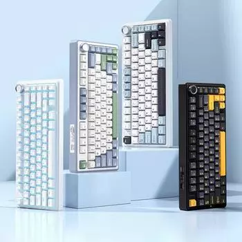 Механическая клавиатура Прокладка Структура Полноклавишная Беспроводная клавиатура 2.4 с возможностью горячей замены Трехрежимная клавиатура