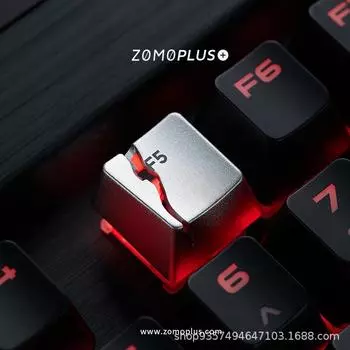 Механическая клавиатура с металлическими полупрозрачными клавишами серый ясень