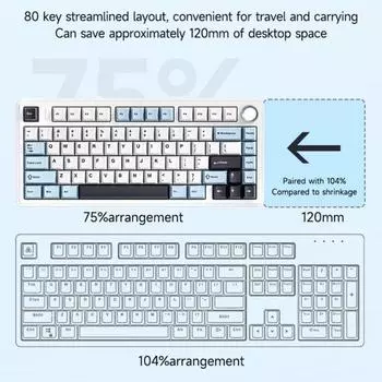 Механическая клавиатура с переключателями клавиш Bluetooth-совместимая RGB-подсветка 80 Hot 2.4GHz Wireless Type-C