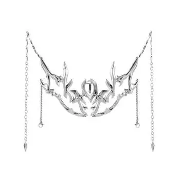 Механическая полумаска Необычный металлический аксессуар для лица Косплей Цепочка для лица Хэллоуин Унисекс Модная бижутерия для вечеринки