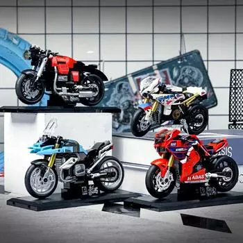 Механическая серия, мотоцикл, гонки на мотоциклах, сборочные блоки, сборочные блоки для мальчиков, игрушка в подарок, без коробки
