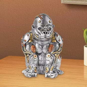 Механическая статуэтка гориллы, фигурка животного, домашний декор, тонкая работа, украшение для стола, смола