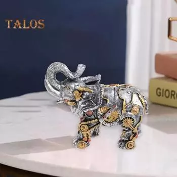 Механическая статуя, неувядающее украшение, долговечная уникальная фигурка слона из смолы, художественные изделия, поставка для исследования